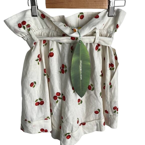 Anthropologie FARM RIO Mini Pitanga Cherry Paperbag Shorts XS NWT - Picture 2 of 11